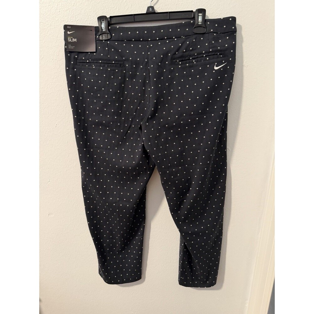 Nike Womens Dri Fit Golf Pants Size 14 Black/White Polka Dots Slim NWT - Picture 13 of 14